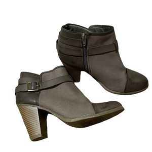 Lauren Conrad Ankle Thick Heel Brown Fabric Boots Size 9M